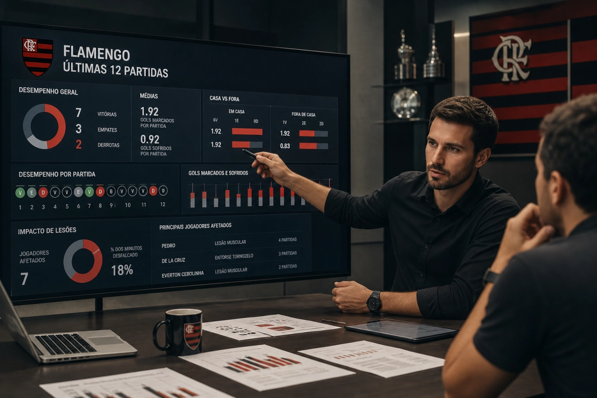 Avaliação detalhada dos resultados do Flamengo nas últimas 12 partidas — métricas, casa vs. fora e impacto de lesões