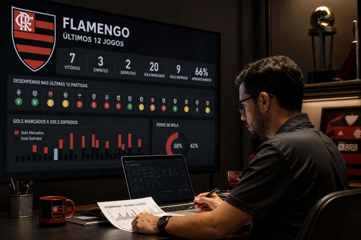 Avaliação detalhada dos resultados do Flamengo nas últimas 12 partidas