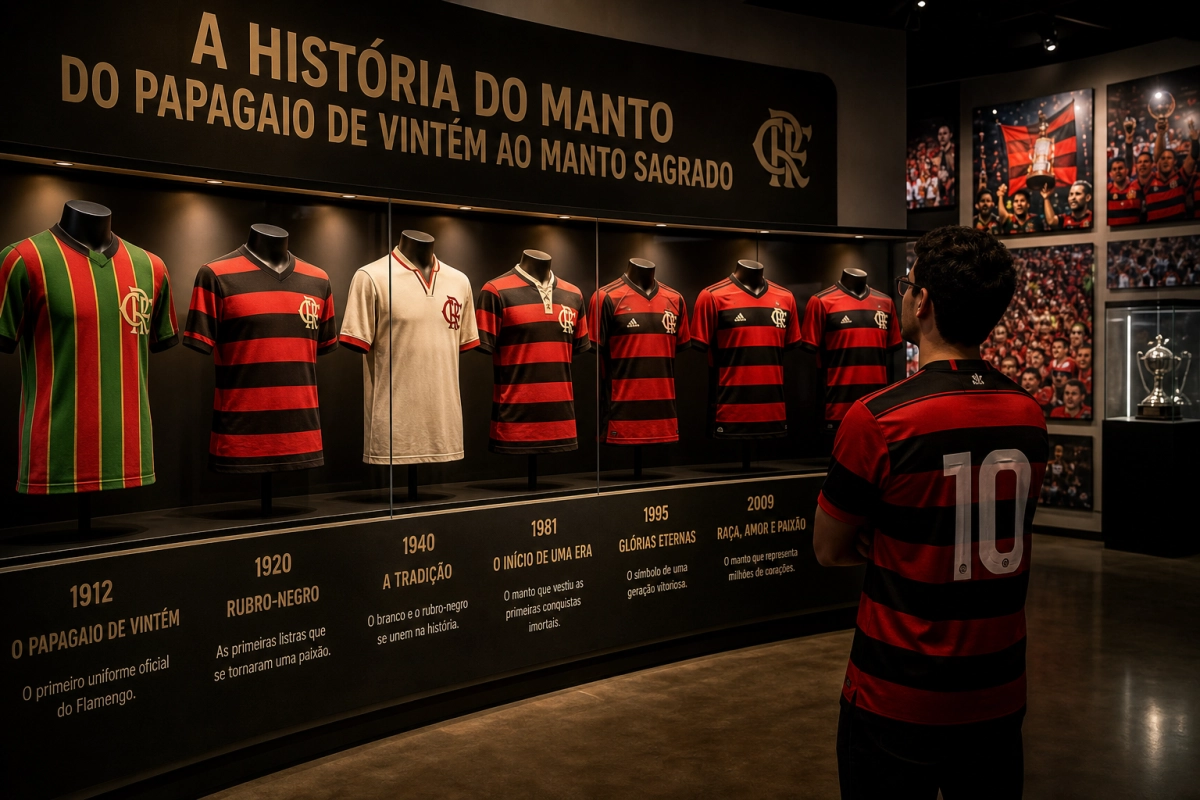 História dos uniformes do Flamengo: do Papagaio de Vintém ao Manto Sagrado